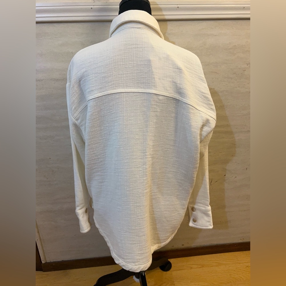 NWT- Zara off-white rustic overshirt - Picture 3 of 13